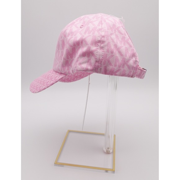 Michael Kors Signature Logo Baseball Cap Pink Monogram Adjustable Hat New
